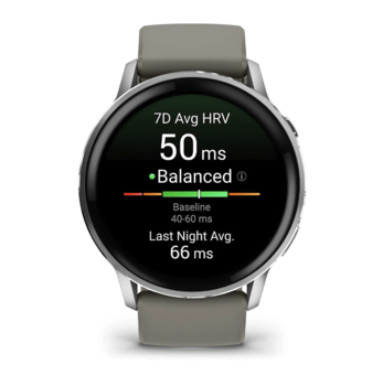Спортивные часы Garmin Venu 4 45мм Silver Gray с серым силиконовым ремешком 010-03014-01 — фото 6