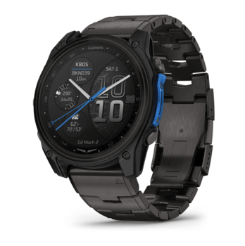 Авиационные часы Garmin D2 Mach 2 51мм Carbon Gray DLC Titanium с вентилируемым титановым браслетом 010-02905-31 