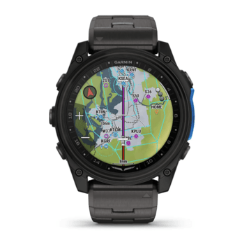 Авиационные часы Garmin D2 Mach 2 51мм Carbon Gray DLC Titanium с вентилируемым титановым браслетом 010-02905-31  — фото 11