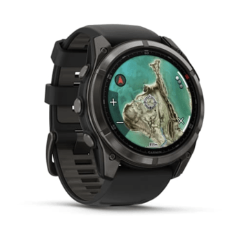Спортивные часы Garmin Fenix 8 MicroLED 51мм Sapphire Titanium Carbon Gray с черным силиконовым ремешком 010-03380-05 — фото 3