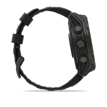 Спортивные часы Garmin Fenix 8 MicroLED 51мм Sapphire Titanium Carbon Gray с черным силиконовым ремешком 010-03380-05 — фото 4