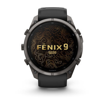 Спортивные часы Garmin Fenix 9 Pro inReach 51мм Carbon Gray DLC Titanium с черно-серым силиконовым ремешком 010-04337-11 — фото 2