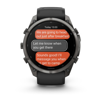 Спортивные часы Garmin Fenix 9 Pro inReach 51мм Carbon Gray DLC Titanium с черно-серым силиконовым ремешком 010-04337-11 — фото 8