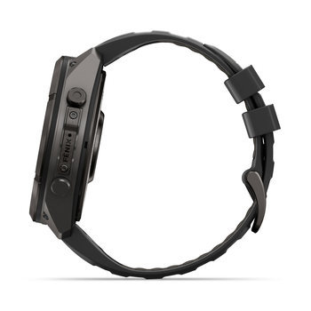 Спортивные часы Garmin Fenix 9 Pro inReach 51мм Carbon Gray DLC Titanium с черно-серым силиконовым ремешком 010-04337-11 — фото 13