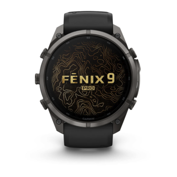 Спортивные часы Garmin Fenix 9 Pro Amoled 51мм Carbon Gray DLC Titanium с черно-серым силиконовым ремешком 010-04337-16 — фото 12