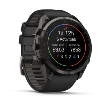 Спортивные часы Garmin Fenix 9 Pro Amoled 51мм Carbon Gray DLC Titanium с черно-серым силиконовым ремешком 010-04337-16 — фото 11