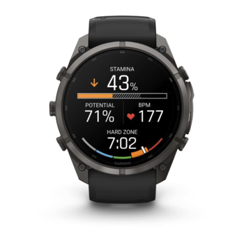 Спортивные часы Garmin Fenix 9 Pro Amoled 51мм Carbon Gray DLC Titanium с черно-серым силиконовым ремешком 010-04337-16 — фото 10