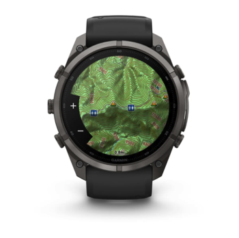 Спортивные часы Garmin Fenix 9 Pro Amoled 51мм Carbon Gray DLC Titanium с черно-серым силиконовым ремешком 010-04337-16 — фото 7