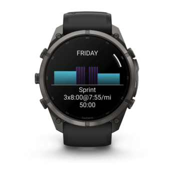 Спортивные часы Garmin Fenix 9 Pro Amoled 51мм Carbon Gray DLC Titanium с черно-серым силиконовым ремешком 010-04337-16 — фото 5