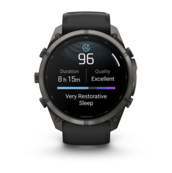 Спортивные часы Garmin Fenix 9 Pro Amoled 51мм Carbon Gray DLC Titanium с черно-серым силиконовым ремешком 010-04337-16 — фото 3