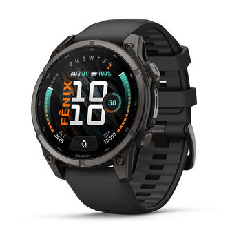 Спортивные часы Garmin Fenix 9 47 мм Carbon Gray DLC с чёрным силиконовым ремешком 010-04762-11 — фото 1