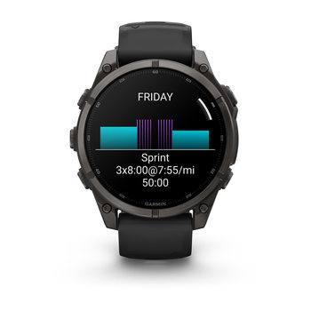 Спортивные часы Garmin Fenix 9 47 мм Carbon Gray DLC с чёрным силиконовым ремешком 010-04762-11 — фото 8