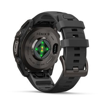 Спортивные часы Garmin Fenix 9 47 мм Carbon Gray DLC с чёрным силиконовым ремешком 010-04762-11 — фото 11