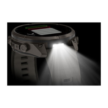 Спортивные часы Garmin Fenix 9 Pro Solar 47 мм Titanium с темно-серым силиконовым ремешком 010-04338-01 — фото 8