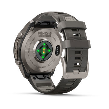 Спортивные часы Garmin Fenix 9 Pro Solar 47 мм Titanium с темно-серым силиконовым ремешком 010-04338-01 — фото 12