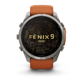 Спортивные часы Garmin Fenix 9 Pro Amoled 51мм Titanium с оранжевым силиконовым ремешком  010-04337-01 — фото 12