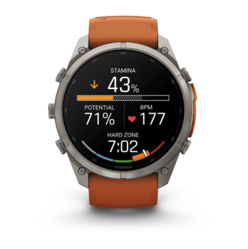 Спортивные часы Garmin Fenix 9 Pro Amoled 51мм Titanium с оранжевым силиконовым ремешком  010-04337-01 — фото 10