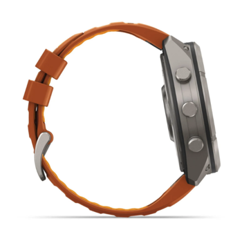 Спортивные часы Garmin Fenix 9 Pro Amoled 51мм Titanium с оранжевым силиконовым ремешком  010-04337-01 — фото 9