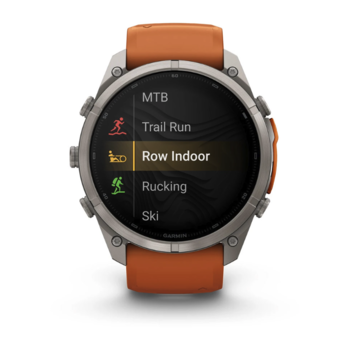 Спортивные часы Garmin Fenix 9 Pro Amoled 51мм Titanium с оранжевым силиконовым ремешком  010-04337-01 — фото 8