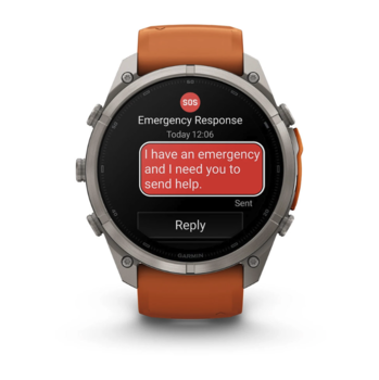 Спортивные часы Garmin Fenix 9 Pro Amoled 51мм Titanium с оранжевым силиконовым ремешком  010-04337-01 — фото 7