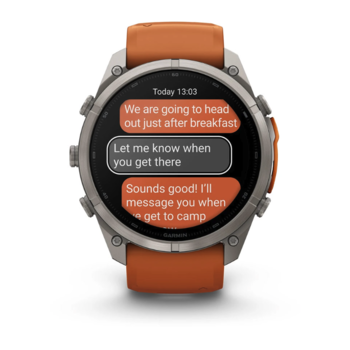 Спортивные часы Garmin Fenix 9 Pro Amoled 51мм Titanium с оранжевым силиконовым ремешком  010-04337-01 — фото 6