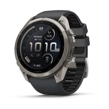 Спортивные часы Garmin Fenix 9 Pro Amoled 51мм Titanium с серым силиконовым ремешком 010-04337-21 — фото 1
