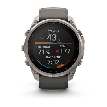 Спортивные часы Garmin Fenix 9 Pro Solar inReach 51 мм Titanium с темно-серым силиконовым ремешком 010-04339-01 — фото 5