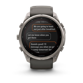 Спортивные часы Garmin Fenix 9 Pro Solar inReach 51 мм Titanium с темно-серым силиконовым ремешком 010-04339-01 — фото 8