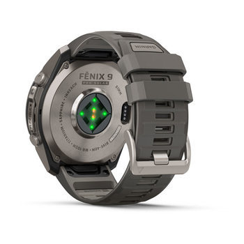 Спортивные часы Garmin Fenix 9 Pro Solar inReach 51 мм Titanium с темно-серым силиконовым ремешком 010-04339-01 — фото 11
