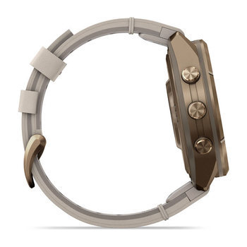 Спортивные часы Garmin Fenix 9 Pro Amoled inReach 43 мм Autumn Gold Titanium с бежевым кожаным ремешком 010-04335-41 — фото 4
