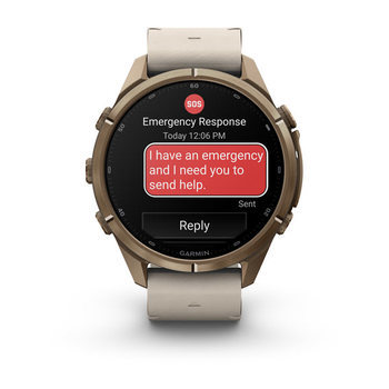 Спортивные часы Garmin Fenix 9 Pro Amoled inReach 43 мм Autumn Gold Titanium с бежевым кожаным ремешком 010-04335-41 — фото 6