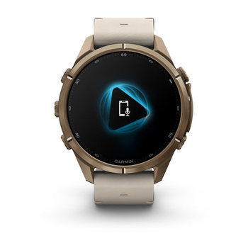 Спортивные часы Garmin Fenix 9 Pro Amoled inReach 43 мм Autumn Gold Titanium с бежевым кожаным ремешком 010-04335-41 — фото 8