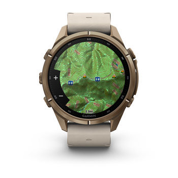 Спортивные часы Garmin Fenix 9 Pro Amoled inReach 43 мм Autumn Gold Titanium с бежевым кожаным ремешком 010-04335-41 — фото 9