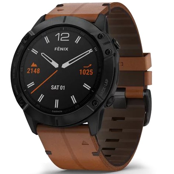 Спортивные часы Garmin Fenix 6X Black DLC with Chestnut Leather Band 010-02157-14 video