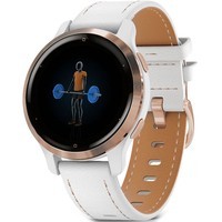 Фото Смарт-часы Garmin Venu 2S белые с кожаным ремешком 010-02429-23