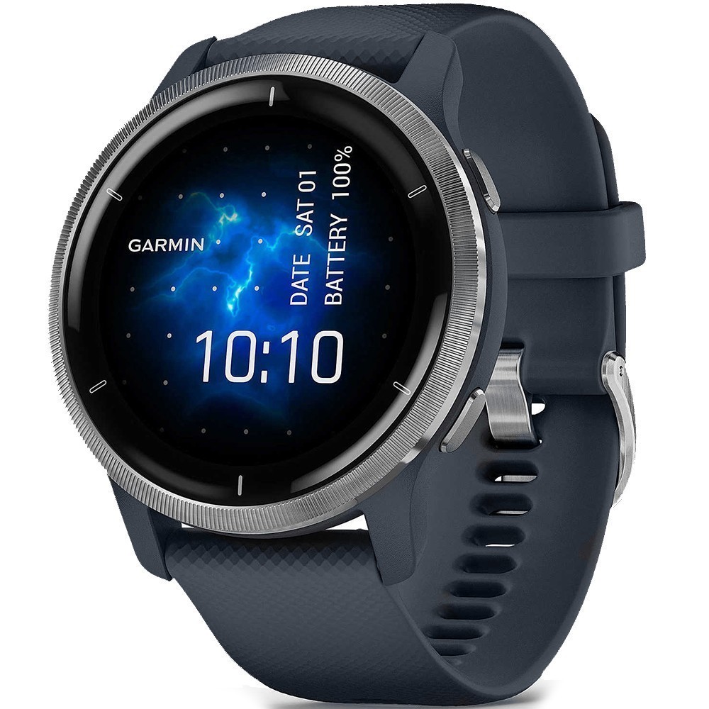 Смарт-часы Garmin Venu 2 синий гранит с серебристым безелем 010-02430-10 video