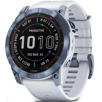 Смарт-часы Garmin fenix 7 Sapphire Solar Mineral Blue DLC Titanium with Whitestone Band 010-02540-25