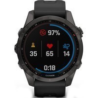 Смарт-часы Garmin fenix 7S Sapphire Solar Carbon Gray DLC with Black 010-02539-25