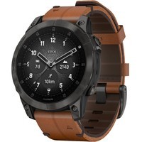 Смарт-часы Garmin Epix 2 Sapphire Black-Carbon Gray with Chestnut leather band 010-02582-30
