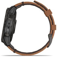 Смарт-часы Garmin Epix 2 Sapphire Black-Carbon Gray with Chestnut leather band 010-02582-30