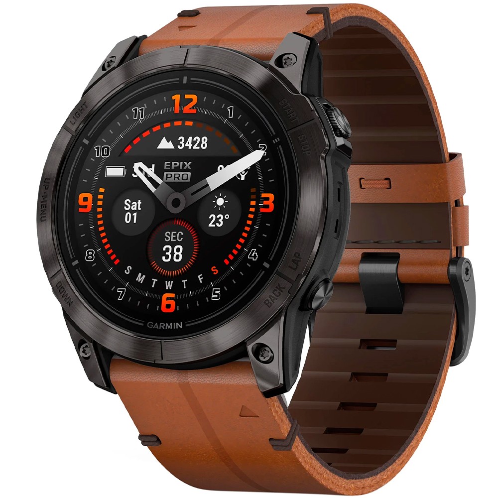Смарт-часы Garmin Epix Pro Gen 2 Sapphire Edition 51 мм Carbon Grey DLC Titanium with Chestnut Leather Band 010-02804-30 video