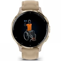Смарт-часы Garmin Venu Venu 3S Soft Gold Stainless Steel Bezel with French Gray Case and Leather Band 010-02785-55