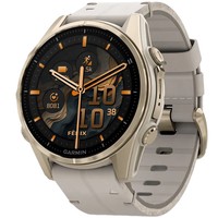 Фото Смарт-часы Garmin Fenix 8 Amoled 43 мм Sapphire Soft Gold with Limestone Leather Band 010-02903-40