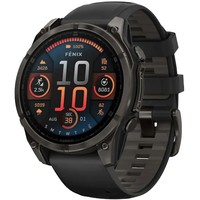 Фото Смарт-часы Garmin Fenix 8 Amoled 47 мм Sapphire Carbon Grey DLC Titanium with Black/Pebble Grey Silicone Band 010-02904-21