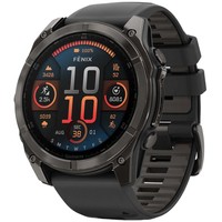 Фото Смарт-часы Garmin Fenix 8 Amoled 51 мм Sapphire Carbon Grey DLC with Black and Pebble Grey Silicone Band 010-02905-21