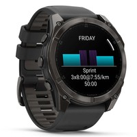 Фото Смарт-часы Garmin Fenix 8 Amoled 51 мм Sapphire Carbon Grey DLC with Black and Pebble Grey Silicone Band 010-02905-21